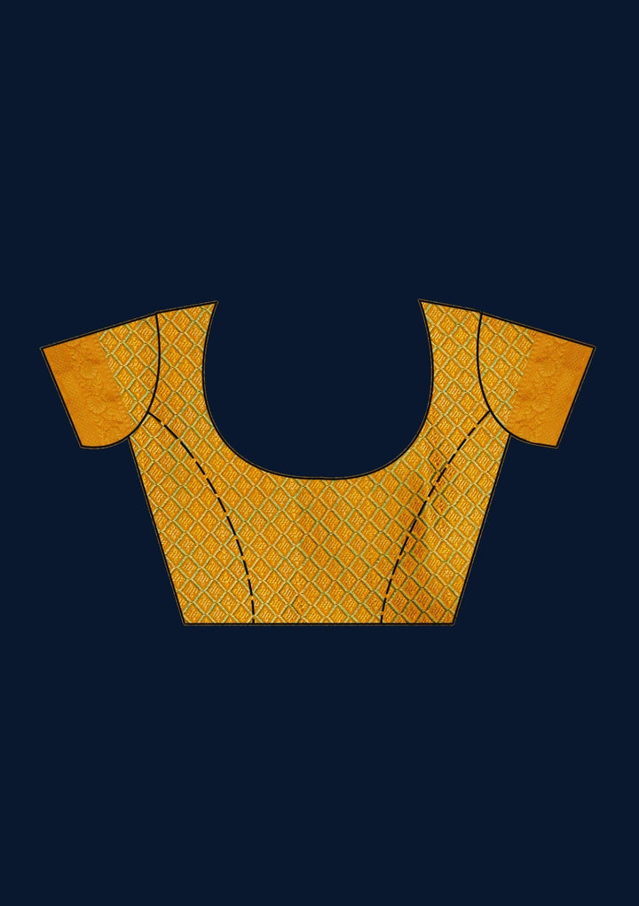 Yellow Zariwork Raw Silk Designer Saree - Koskii
