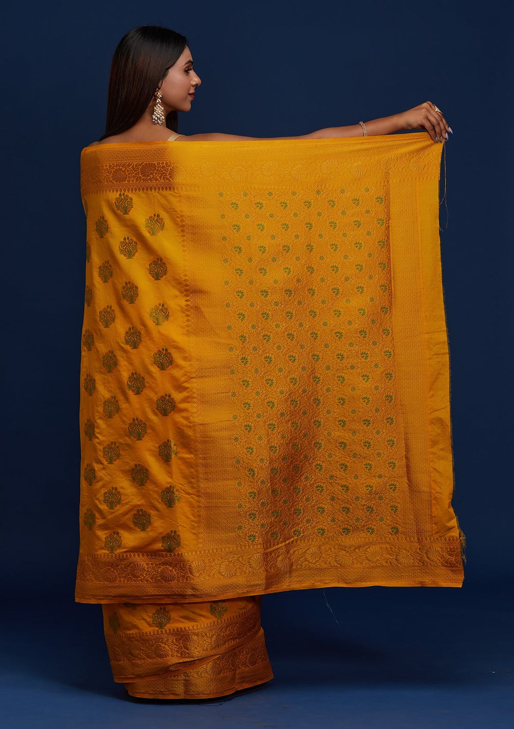 Yellow Zariwork Raw Silk Designer Saree - Koskii
