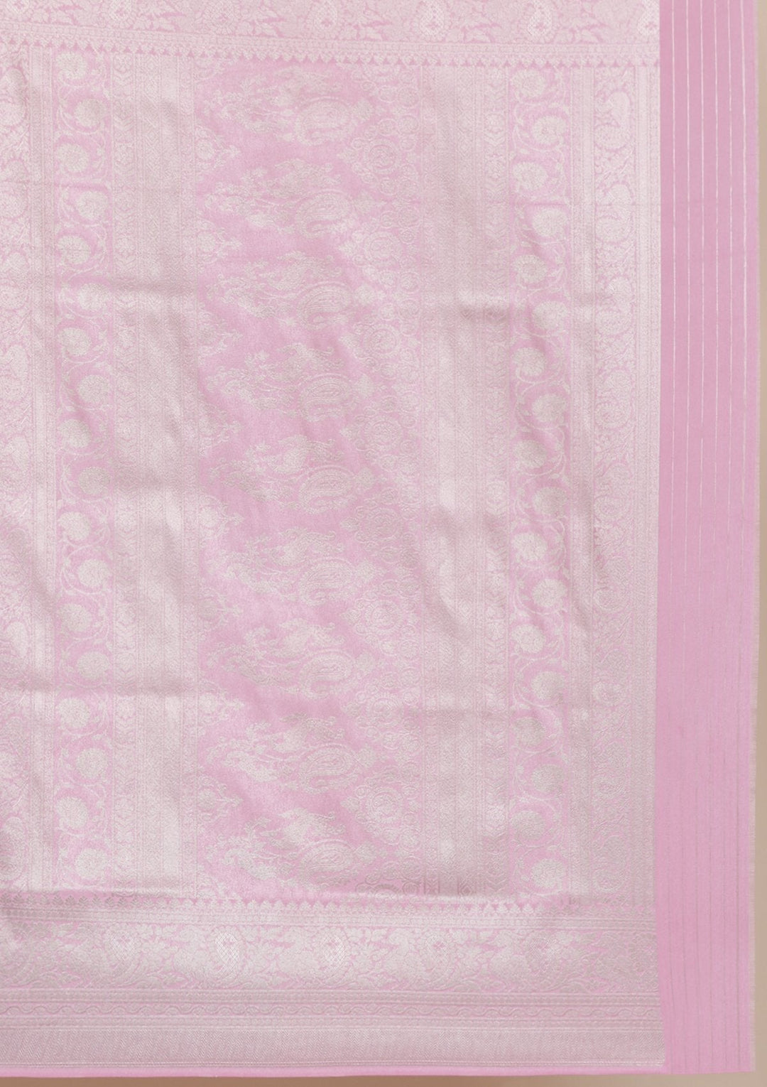 Lavender Silver Zariwork Raw Silk Designer Saree - koskii