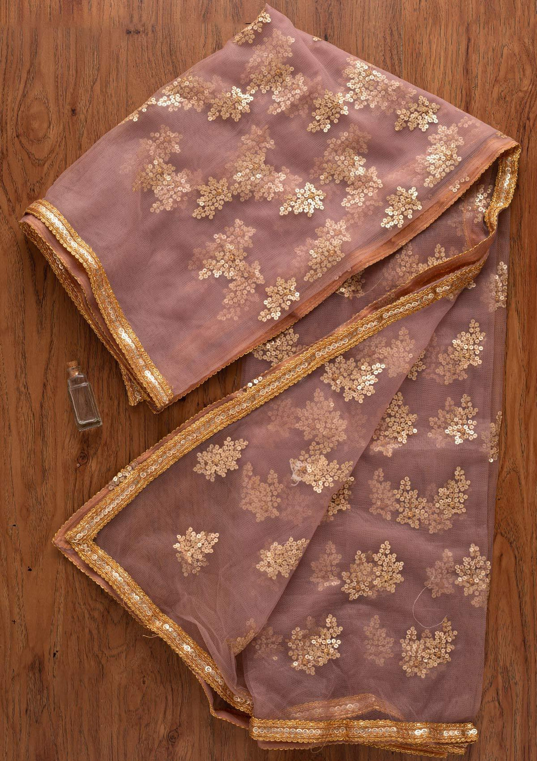 Lavender Sequins Net Designer Dupatta - koskii