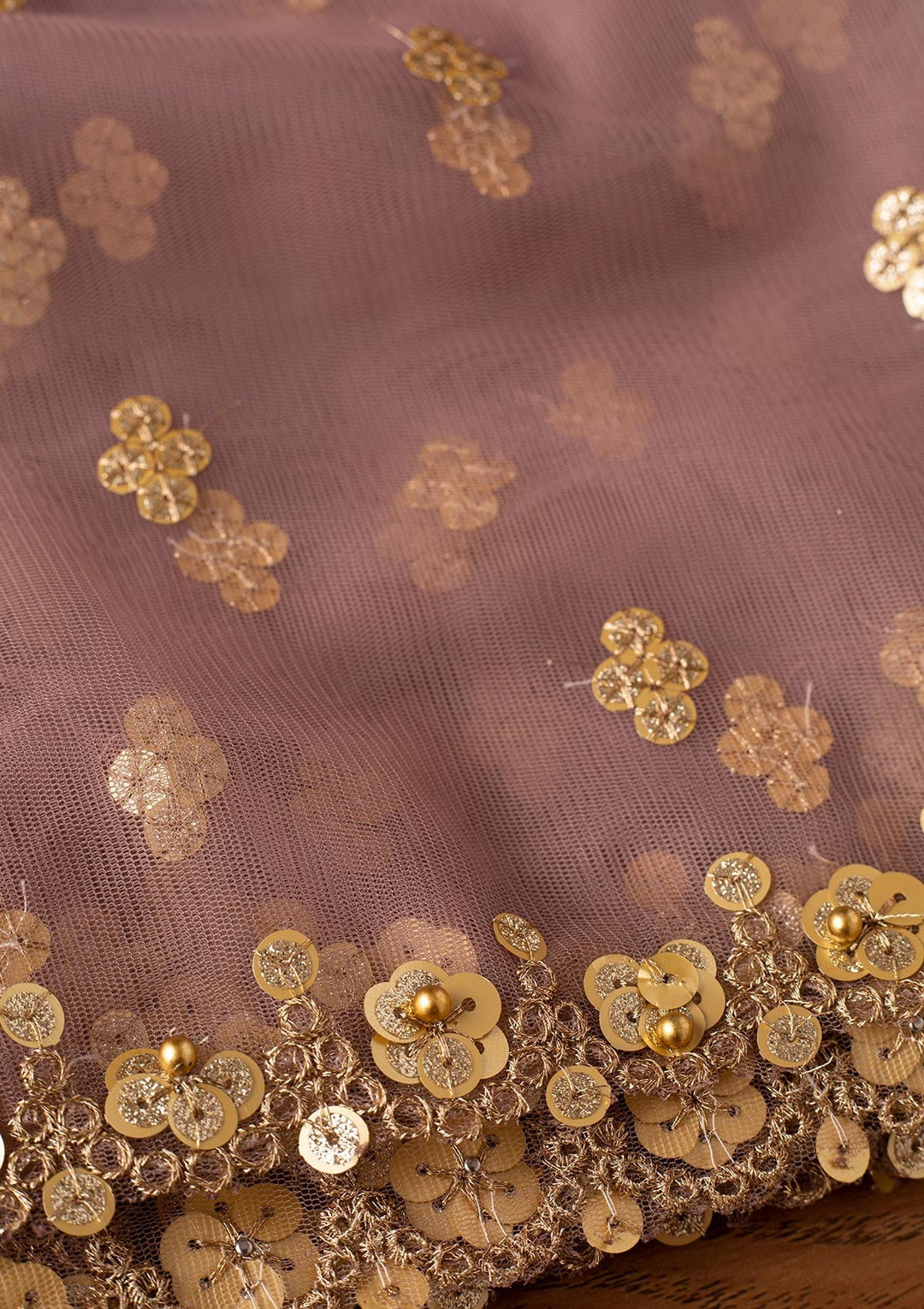 Lavender Sequins Net Designer Dupatta - koskii