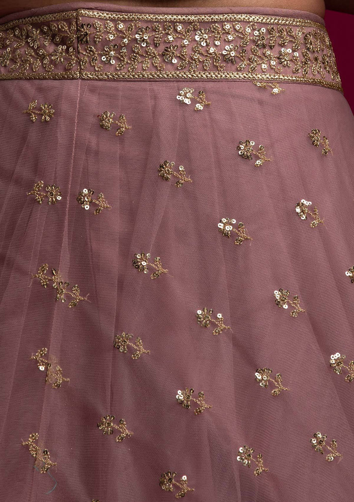 Lavender Sequins Net Designer Skirt - koskii