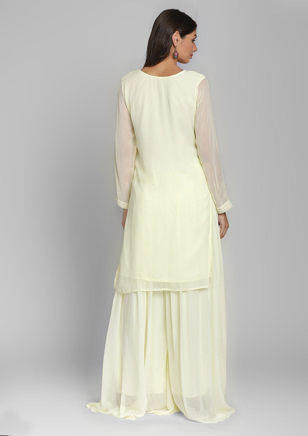 Lemon Yellow Chikankari Georgette Designer Salwar Suit - koskii