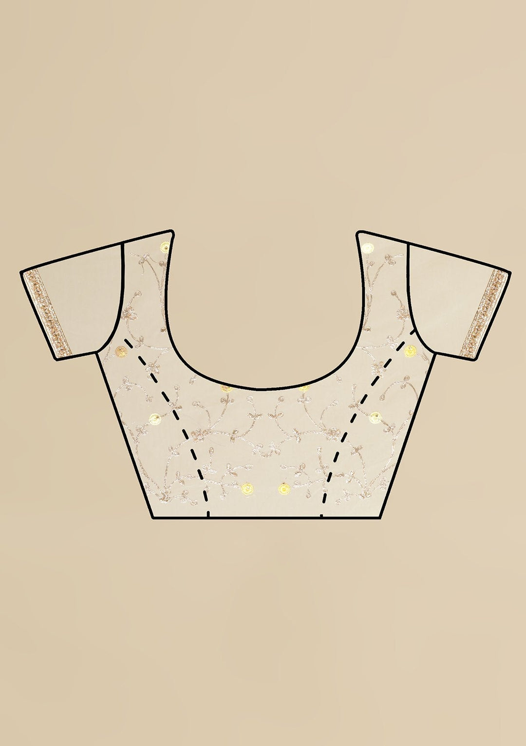 Lemon Yellow Pearlwork  Net Designer Saree - koskii