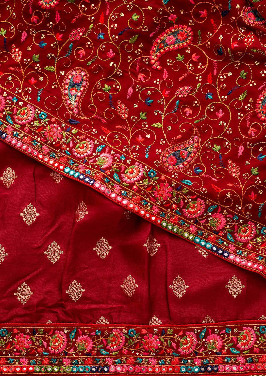 Maroon Chikankari Semi Crepe Designer Unstitched Salwar Suit - koskii
