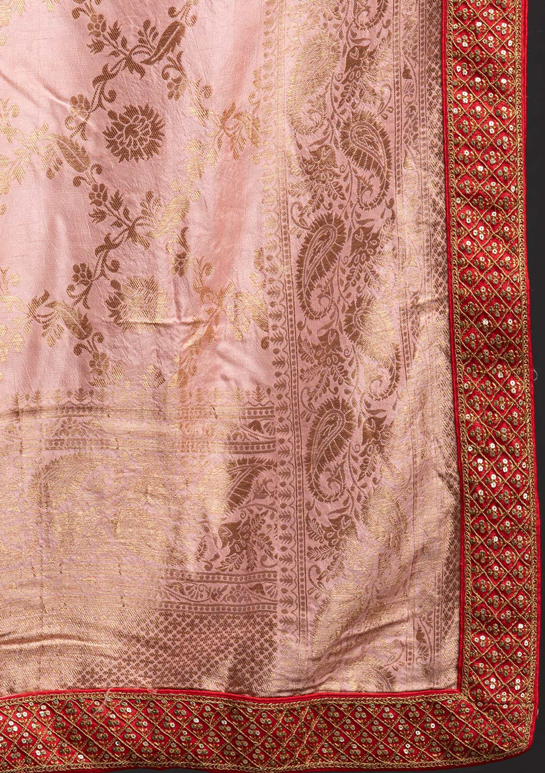 Maroon Sequins Banarasi Designer Semi-Stitched Lehenga - koskii