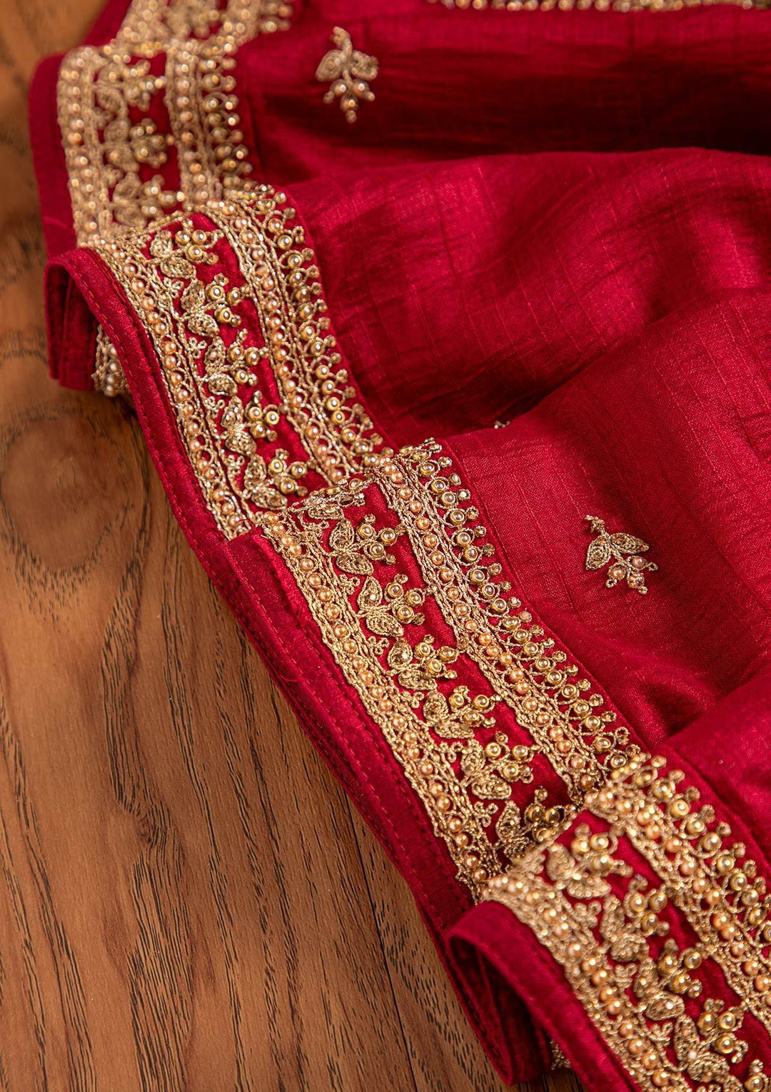 Maroon Stonework Raw Silk Designer Unstitched Salwar Suit - koskii