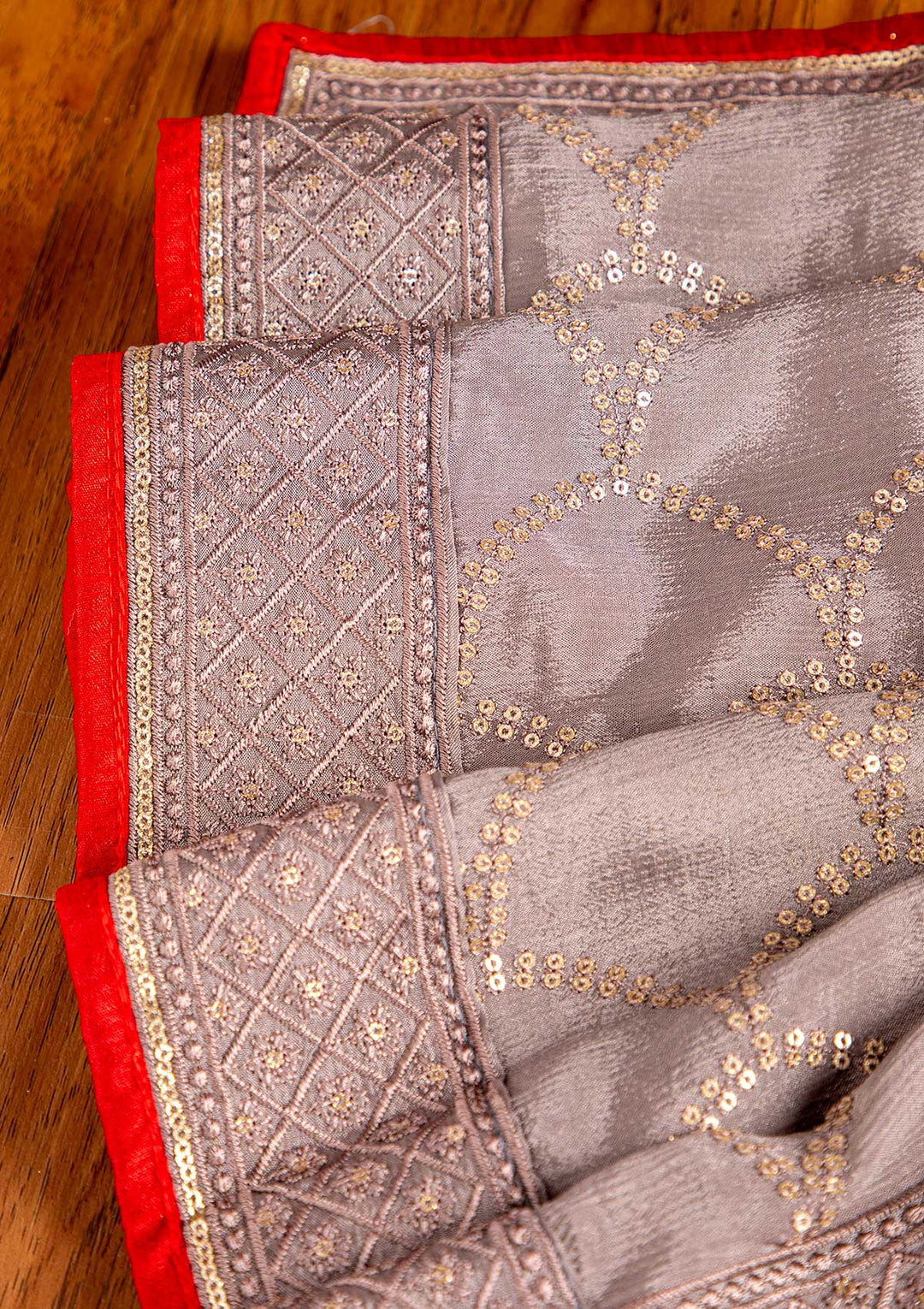 Maroon Zariwork Art Silk Designer Unstitched Salwar Suit - koskii