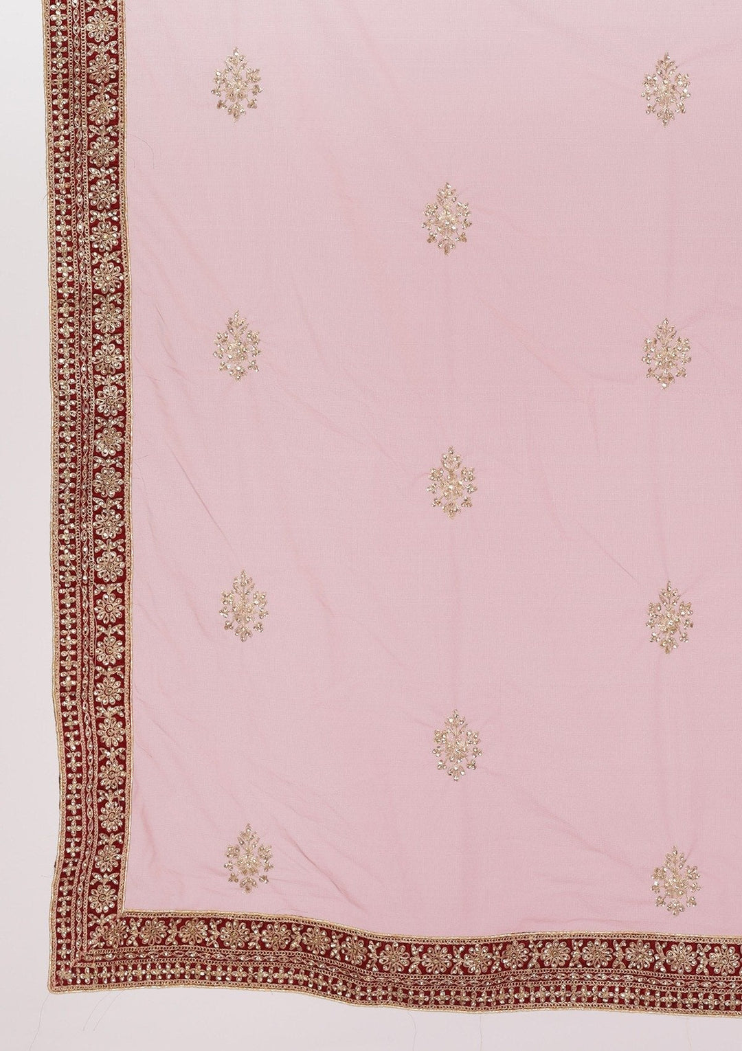 Maroon Zariwork Velvet Designer Semi-Stitched Lehenga - koskii