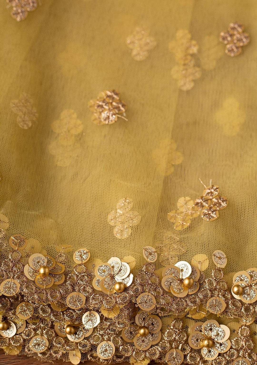 Mehendi Sequins Net Designer Dupatta - koskii