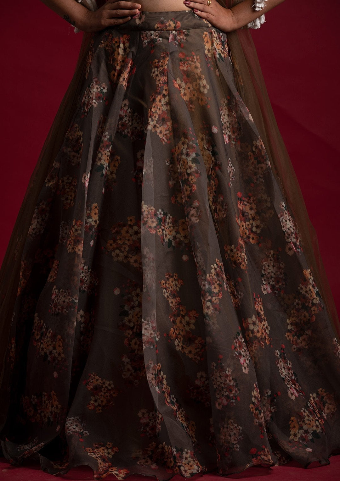 Mehendi Sequins Tissue Designer Lehenga - koskii