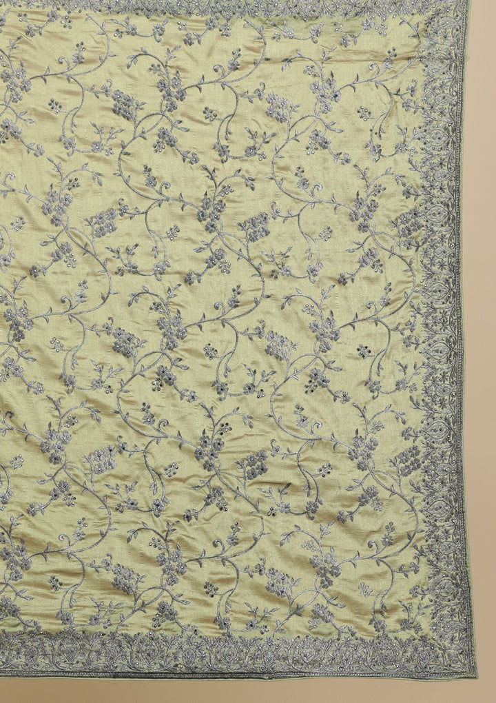 Mehendi Stonework  Art Silk Designer Saree - koskii