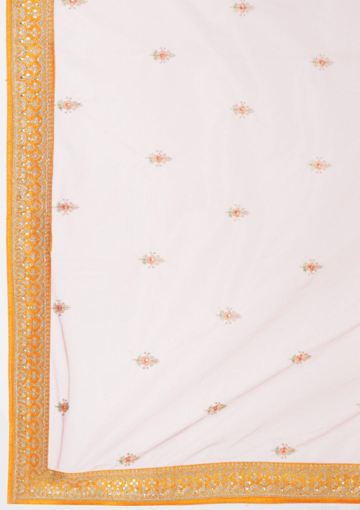 Mustard Gotapatti Raw Silk Designer Semi-Stitched Lehenga - koskii