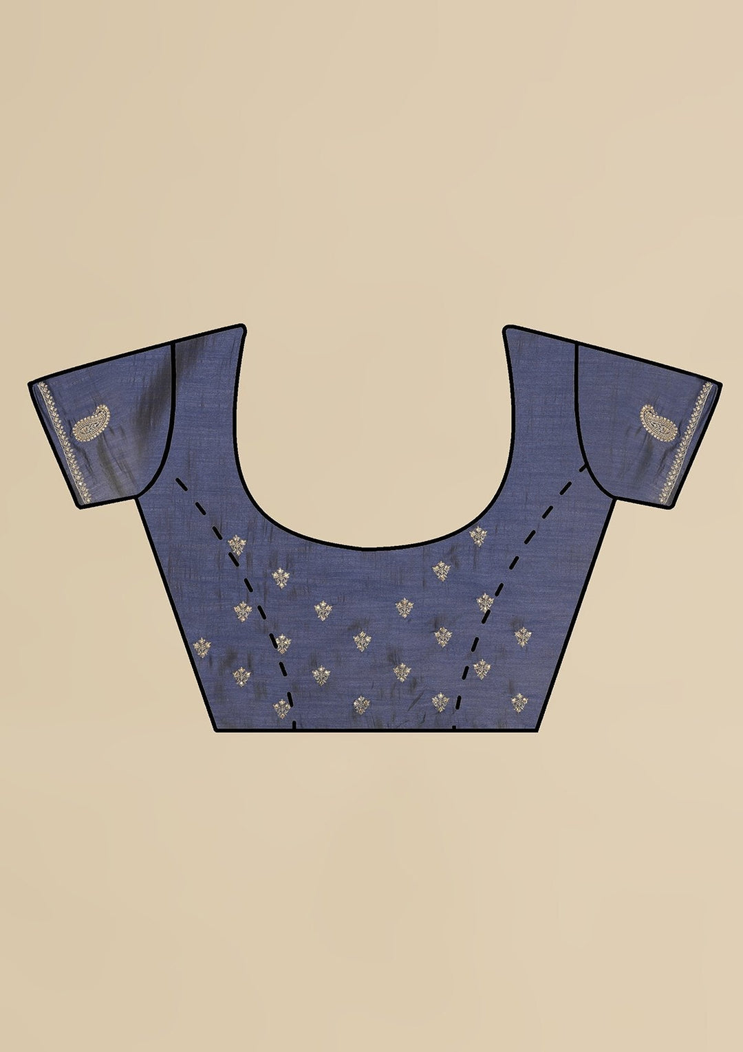 Navy Blue Zariwork  Art Silk Designer Saree - koskii