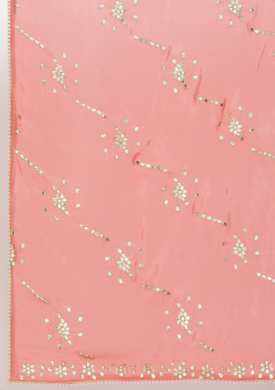 Onion Pink Gotapatti Semi Crepe Designer Unstitched Salwar Suit - koskii