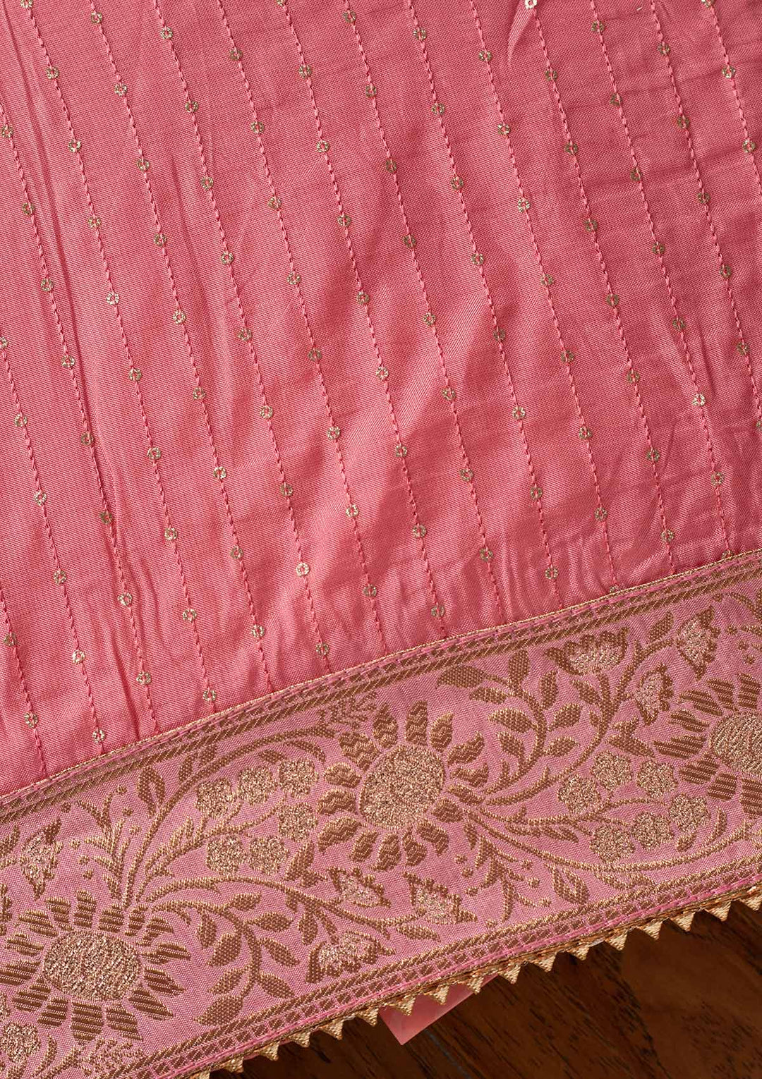 Onion Pink Sequins Semi Crepe Designer Unstitched Salwar Suit - koskii