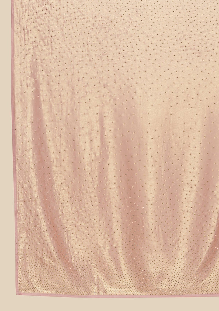 Onion Pink Swarovski  Shimmer Designer Saree - koskii