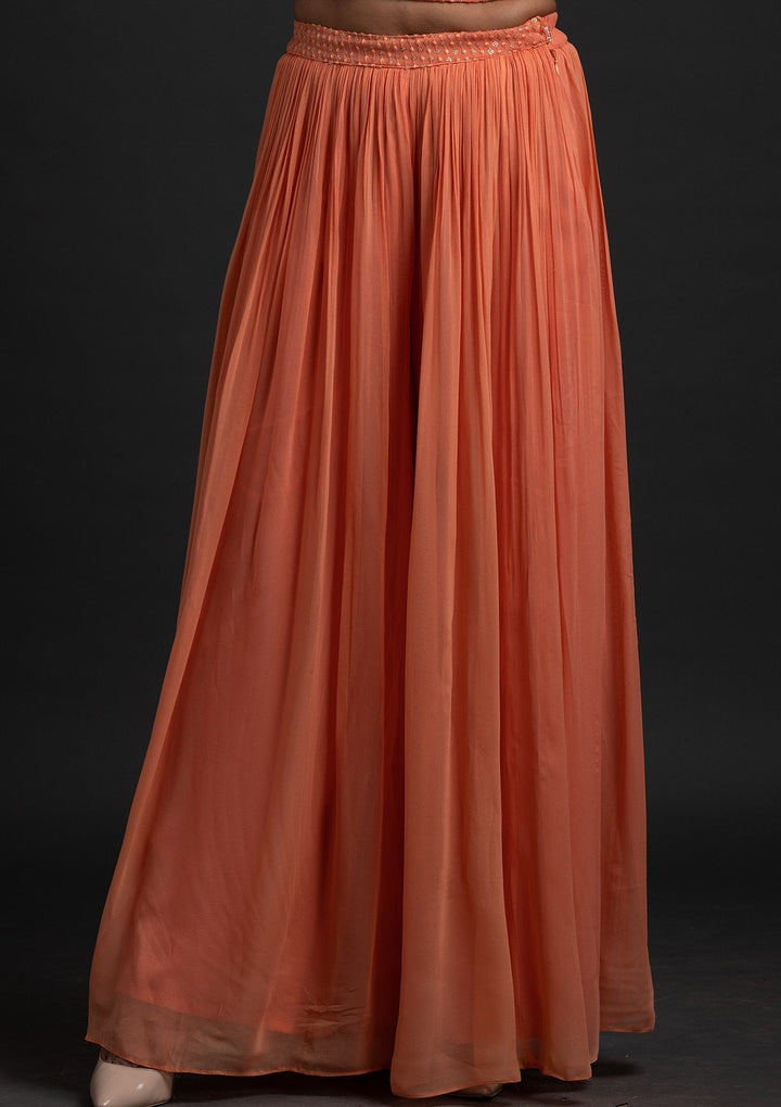 Orange Sequins Georgette Designer Salwar Suit - koskii