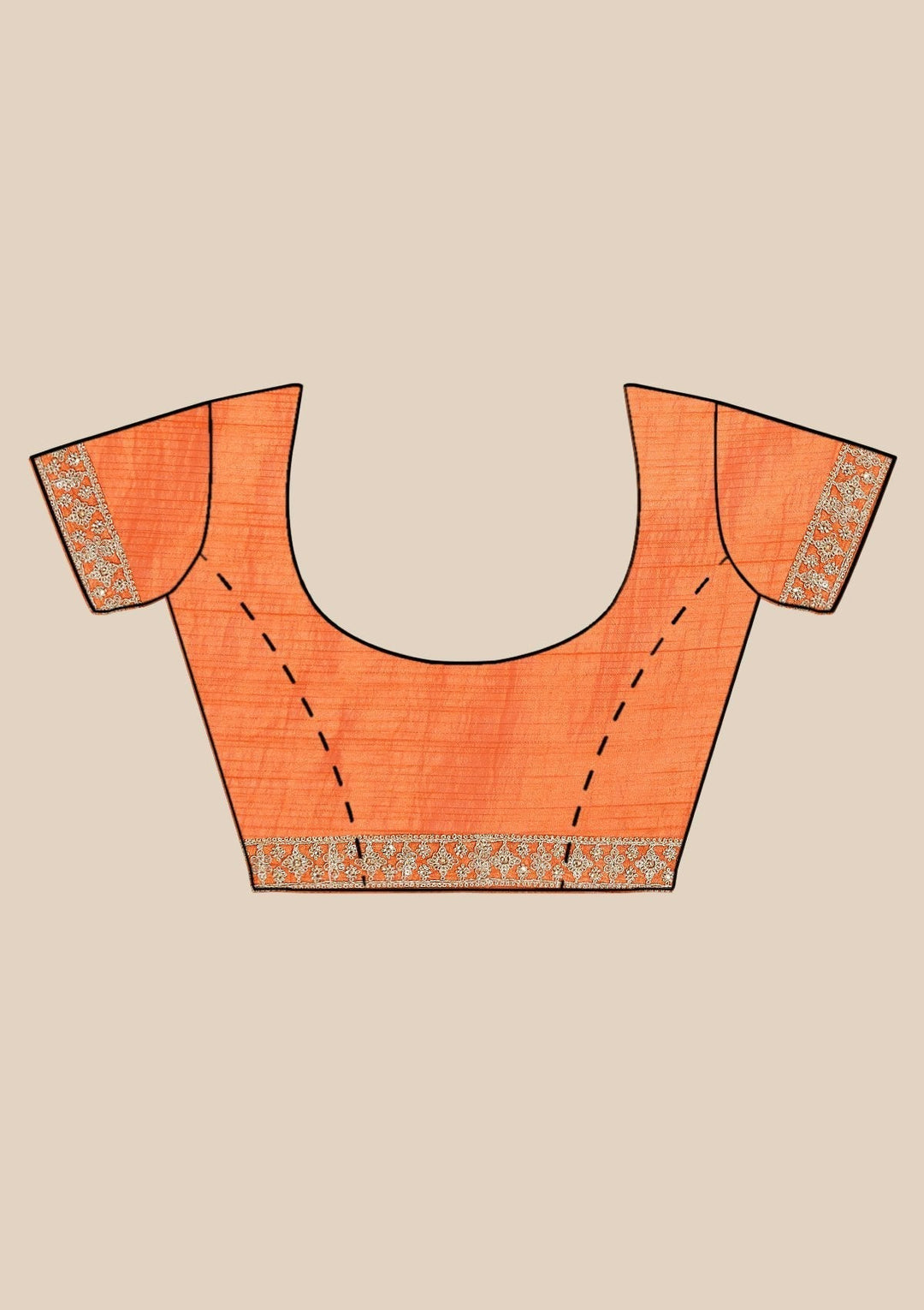Orange Zariwork Raw Silk Designer Saree - koskii