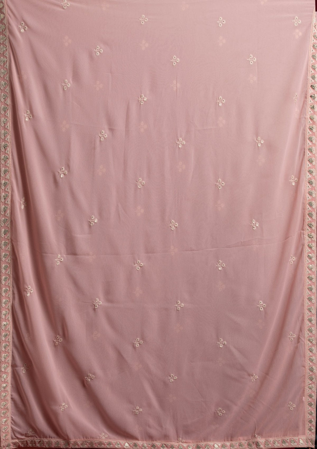 Peach Gotapatti Georgette Designer Lehenga - koskii