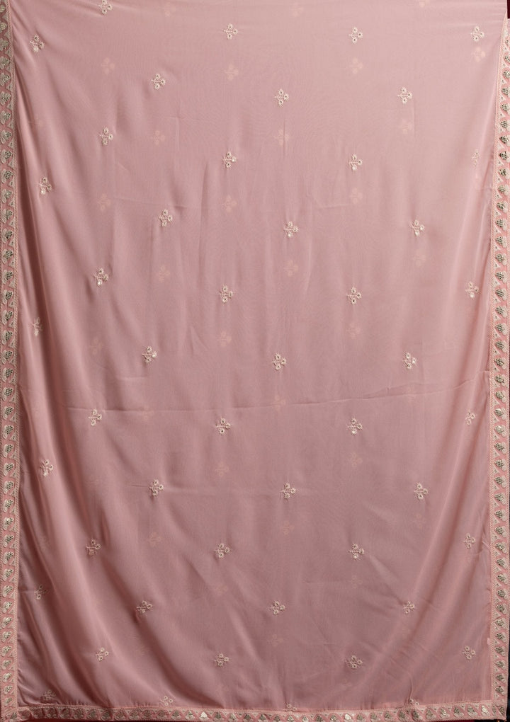 Peach Gotapatti Georgette Designer Lehenga - koskii