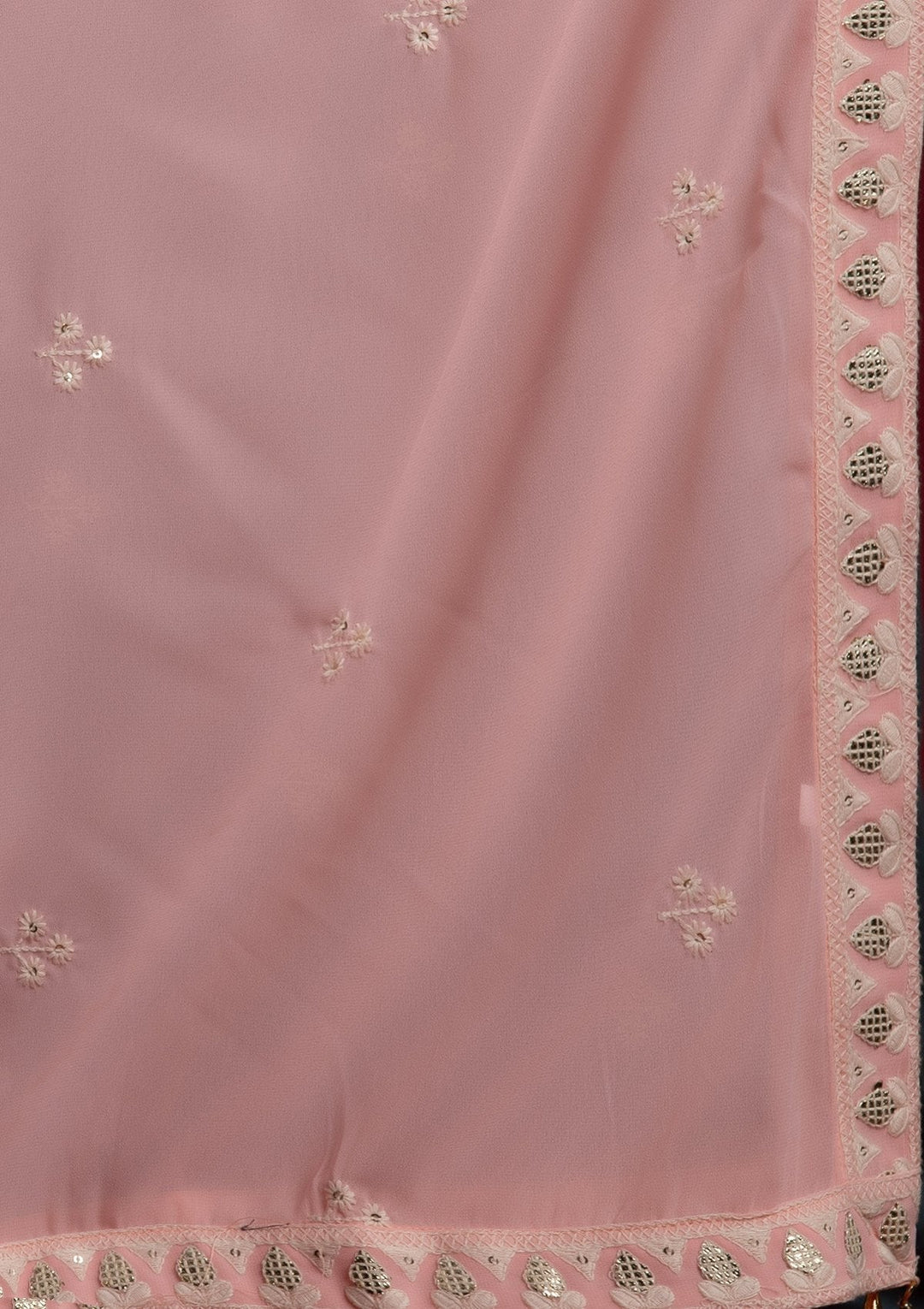 Peach Gotapatti Georgette Designer Lehenga - koskii