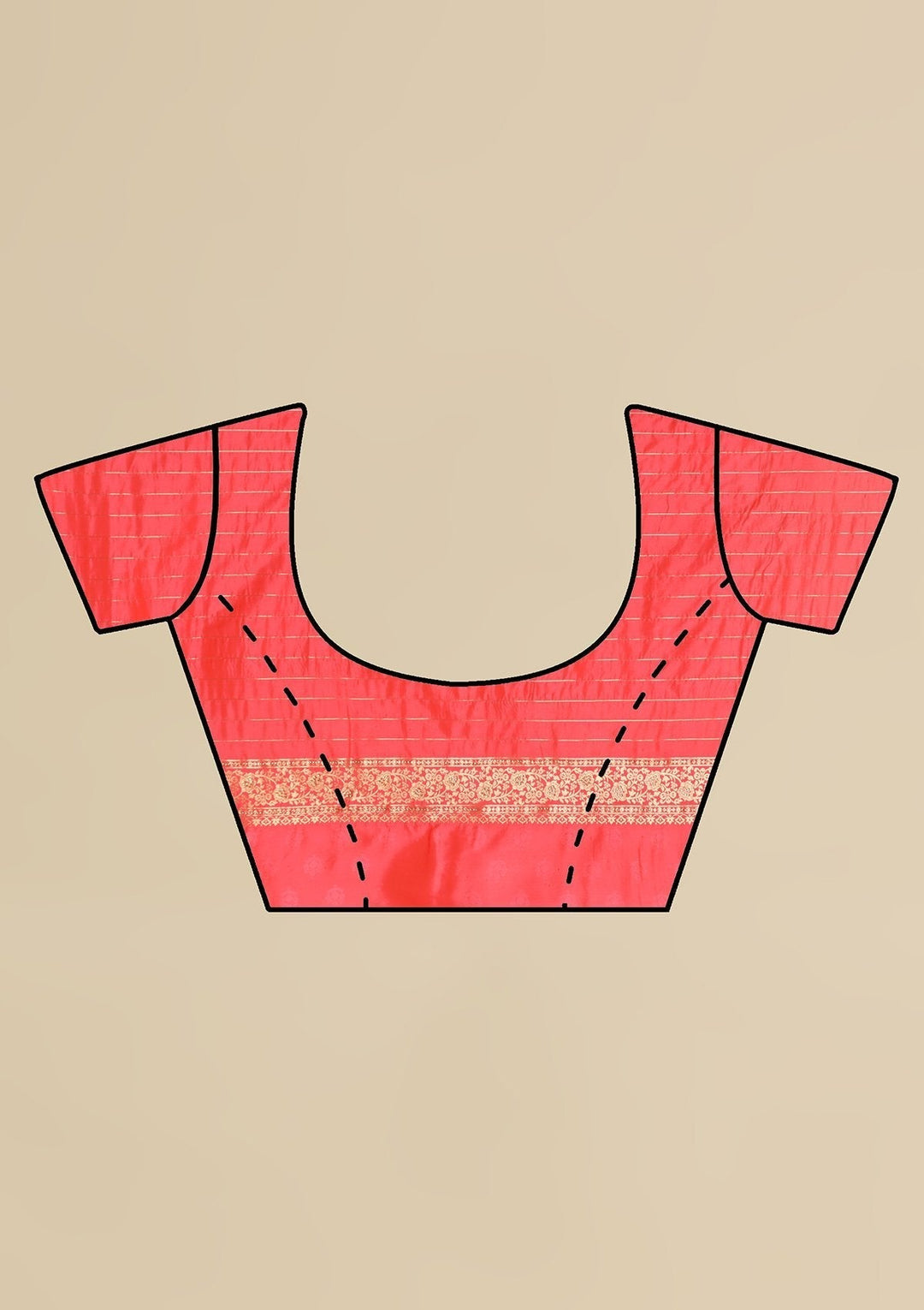 Peach Swarovski  Brocade Designer Saree - koskii