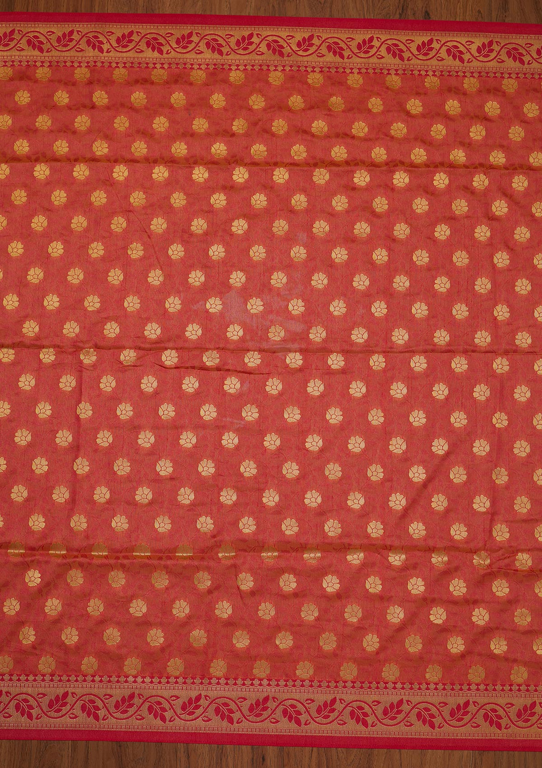 Peach Zariwork Art Silk Designer Saree - koskii