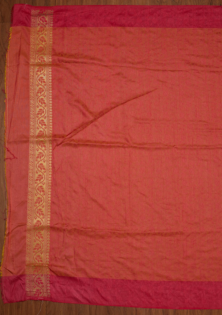 Peach Zariwork Art Silk Designer Saree - koskii