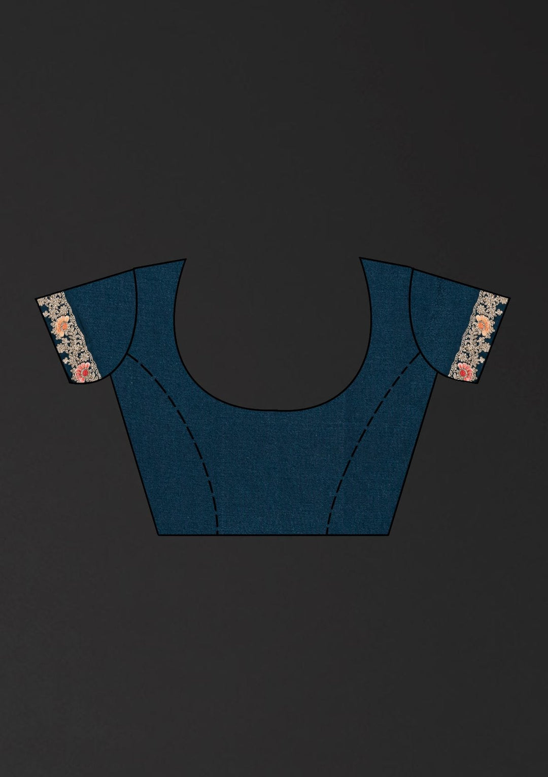 Peacock Blue Silver Stonework Semi Crepe Designer Saree - koskii