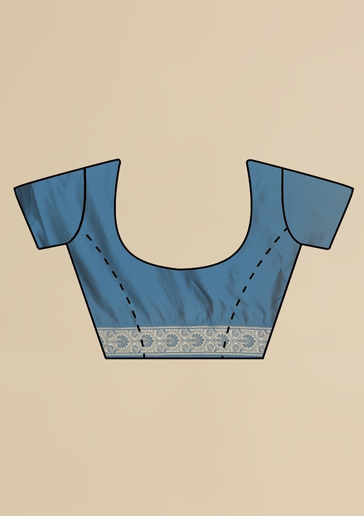 Peacock Blue Swarovski  Brocade Designer Saree - koskii