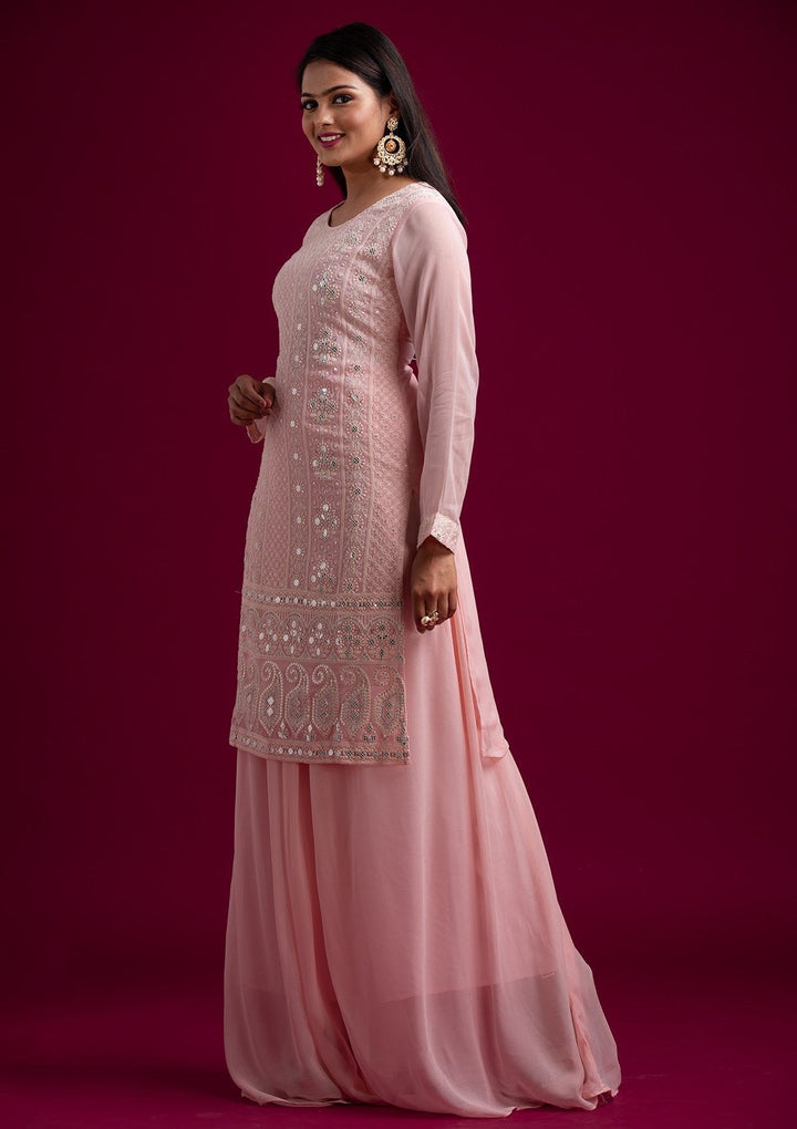 Pink Chikankari Georgette Designer Salwar Suit - koskii