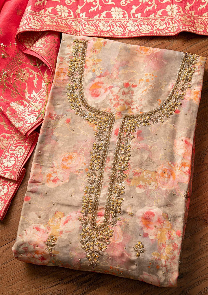 Pink Stonework Chanderi Designer Salwar Suit - koskii