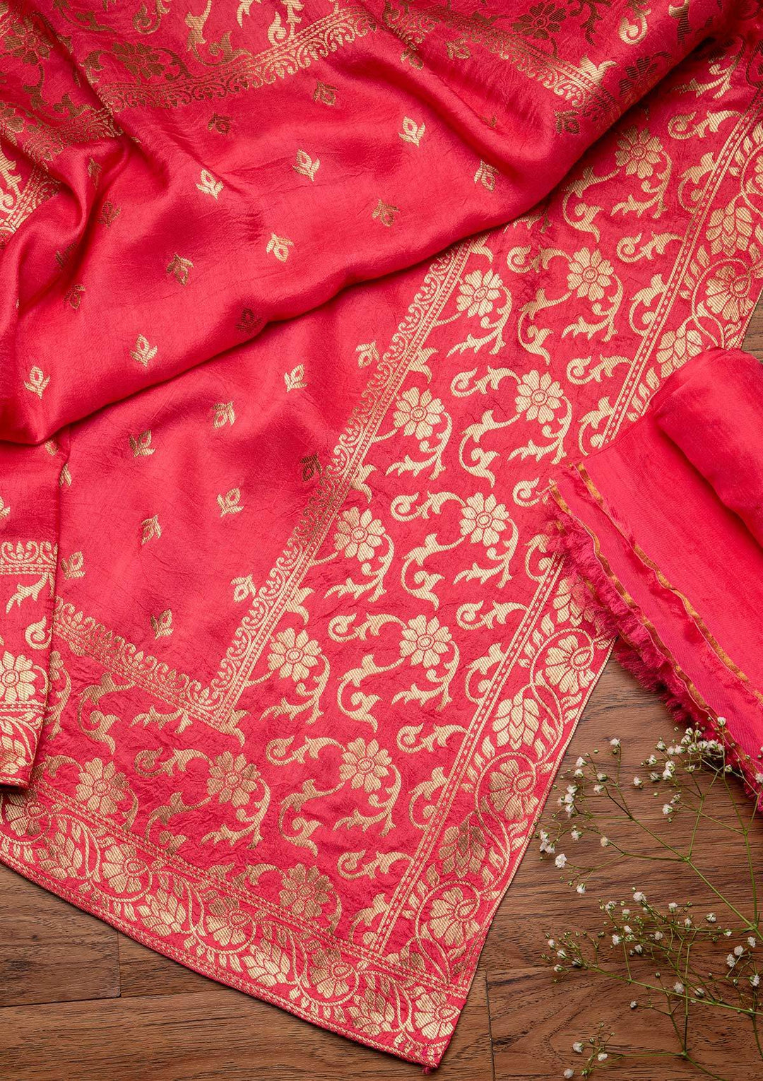 Pink Stonework Chanderi Designer Salwar Suit - koskii