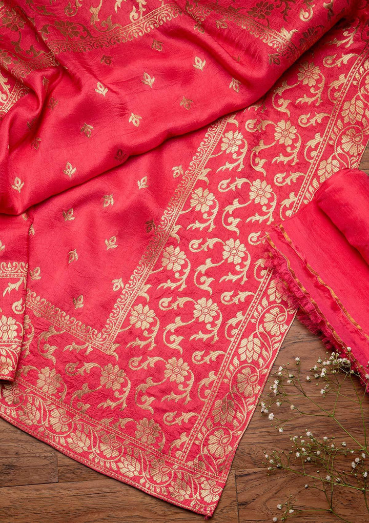 Pink Stonework Chanderi Designer Salwar Suit - koskii
