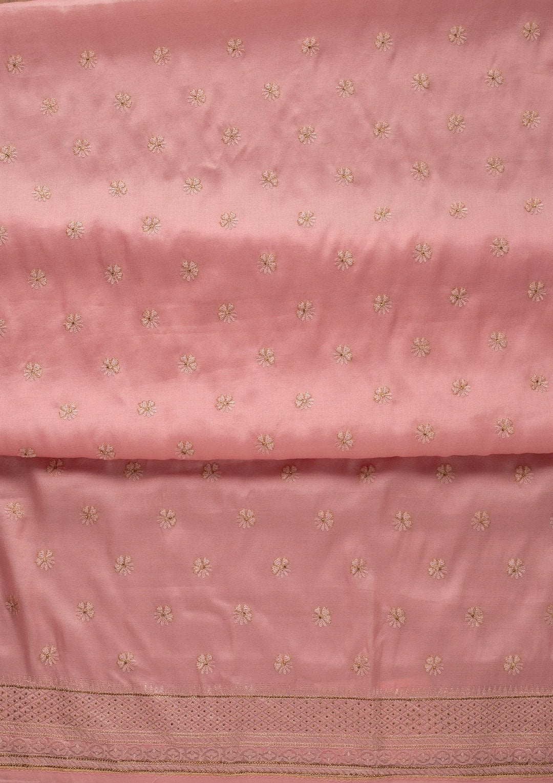 Pink Swarovski Chanderi Designer Unstitched Salwar Suit - koskii