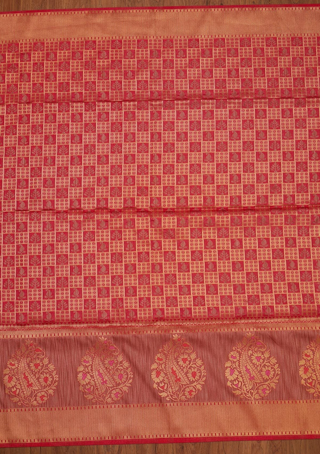Pink Zariwork Raw Silk Designer Saree - koskii