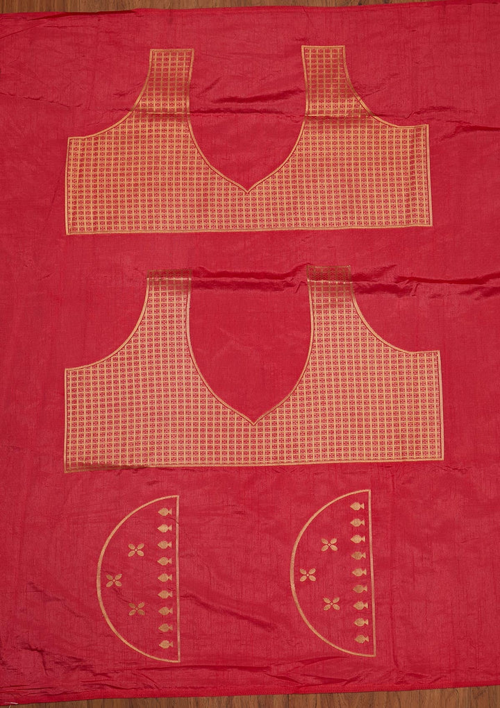 Pink Zariwork Raw Silk Designer Saree - koskii
