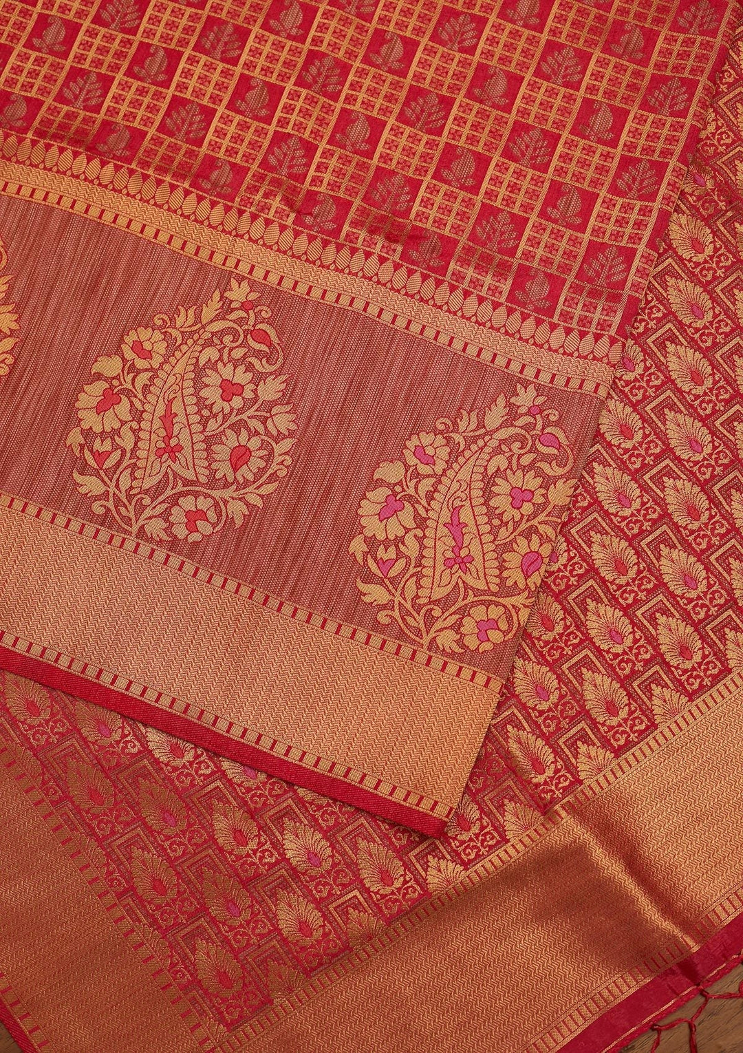 Pink Zariwork Raw Silk Designer Saree - koskii