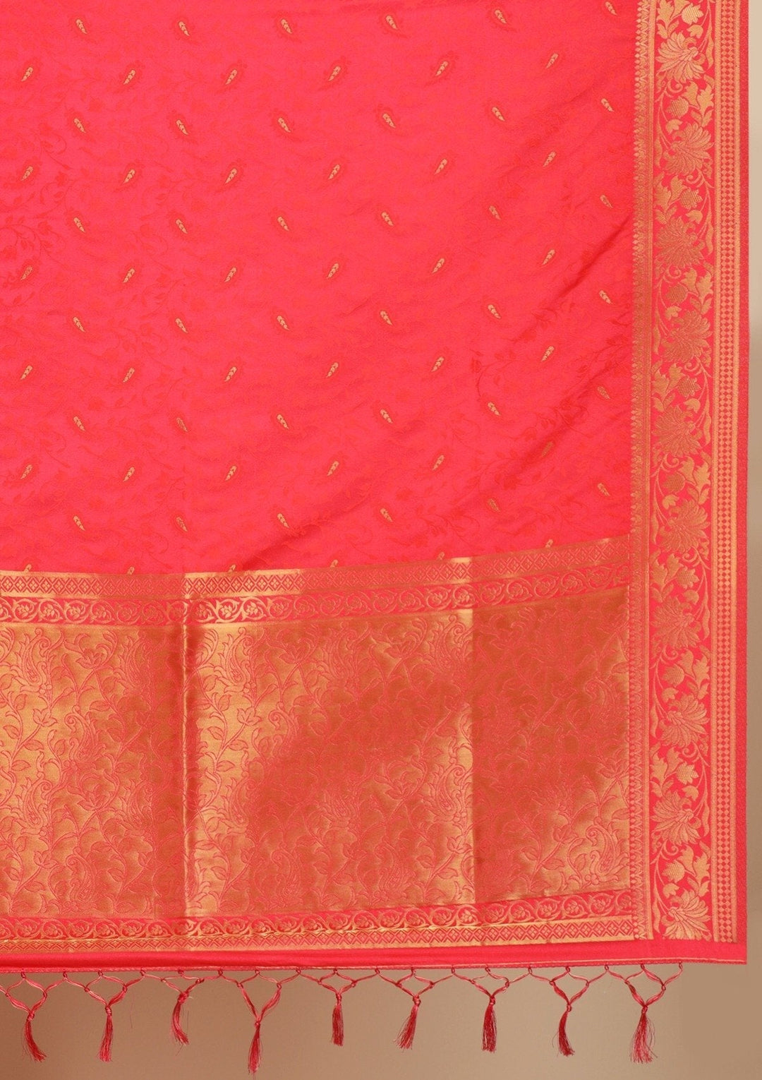 Pink Zariwork Satin Designer Saree - koskii