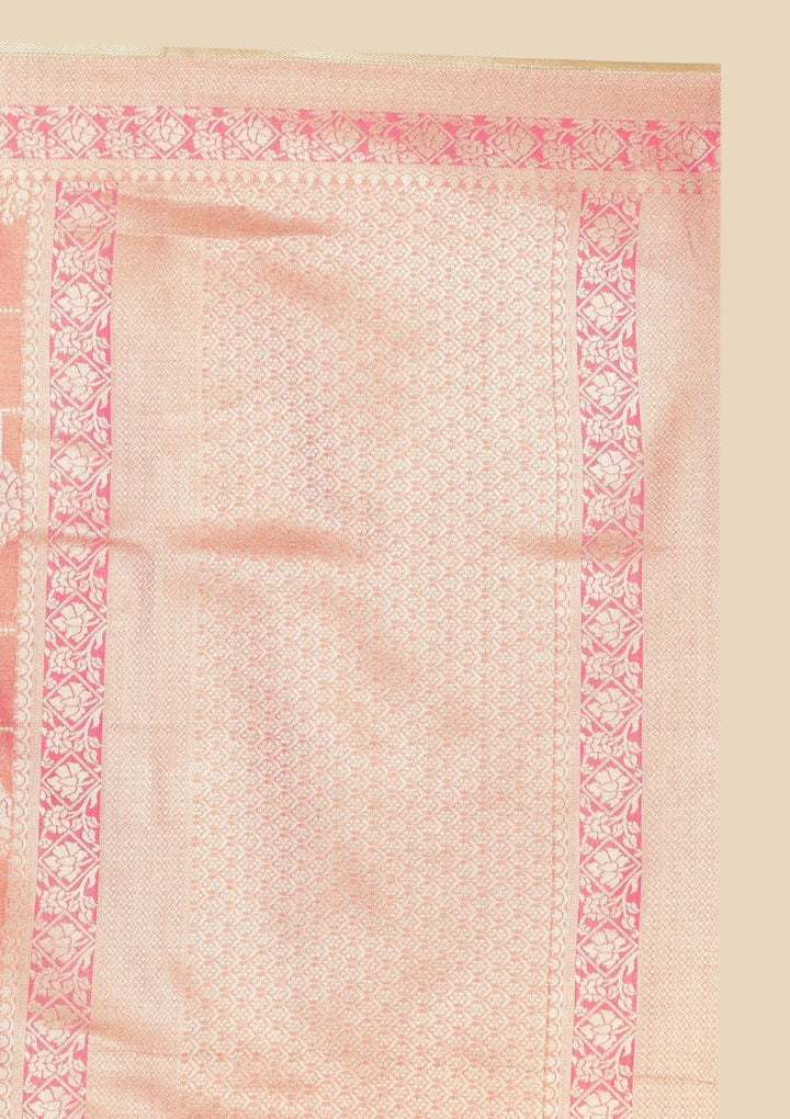 Pink Zariwork Tissue Designer Saree - koskii