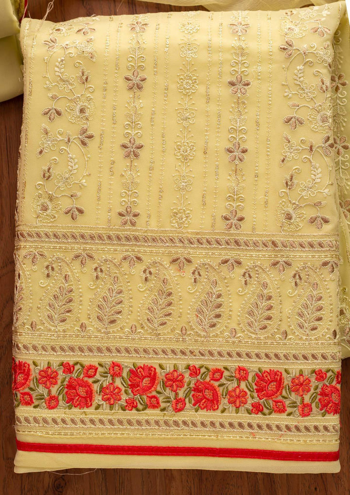 Pista Green Chikankari Georgette Designer Unstitched Salwar Suit - koskii