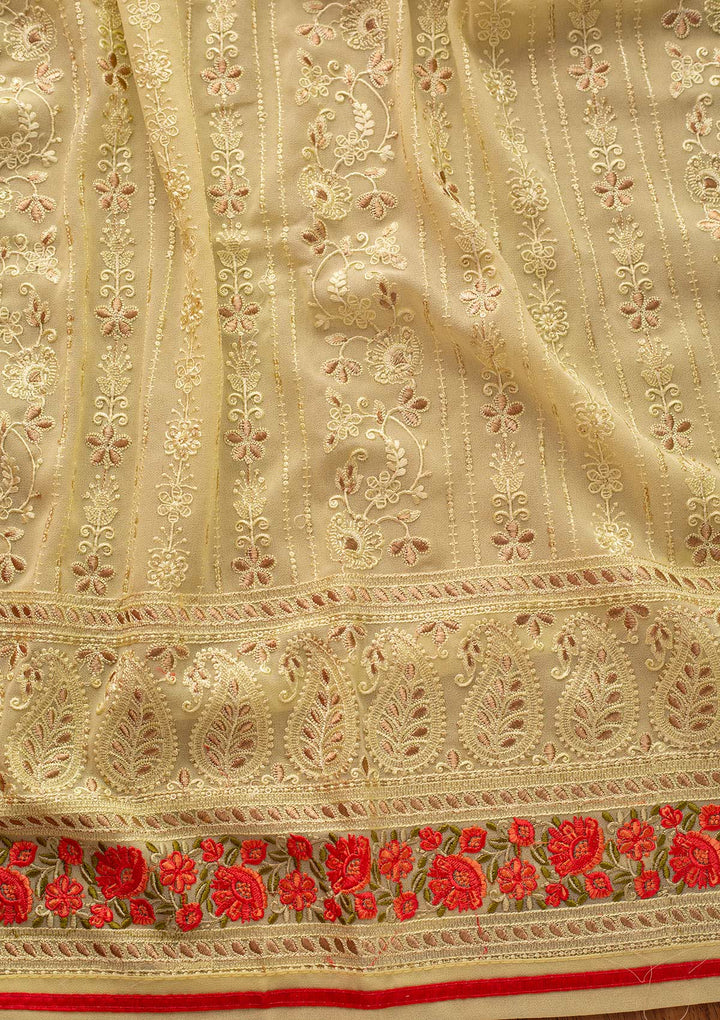 Pista Green Chikankari Georgette Designer Unstitched Salwar Suit - koskii