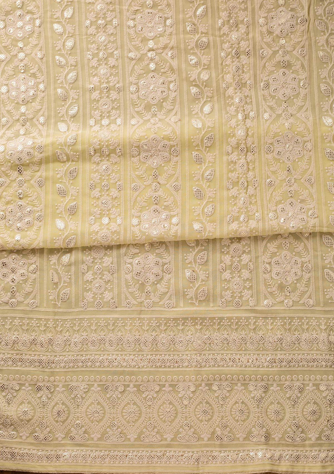 Pista Green Chikankari Georgette Designer Unstitched Salwar Suit - koskii