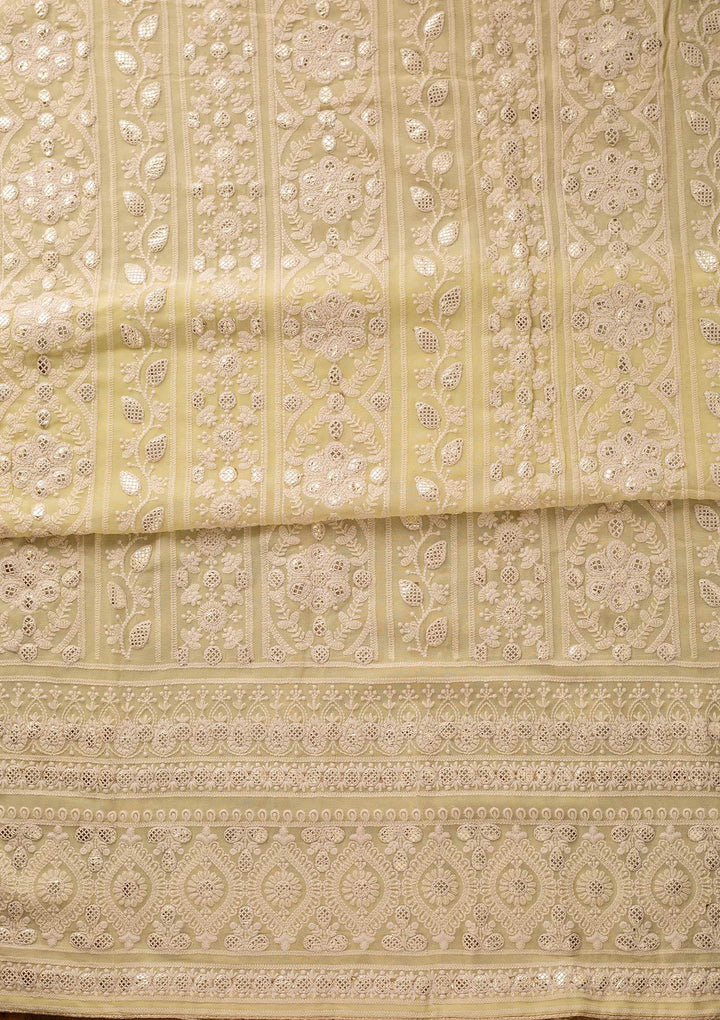 Pista Green Chikankari Georgette Designer Unstitched Salwar Suit - koskii