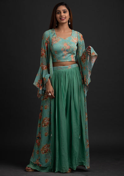 Pista Green Sequins Georgette Designer Salwar Suit - koskii
