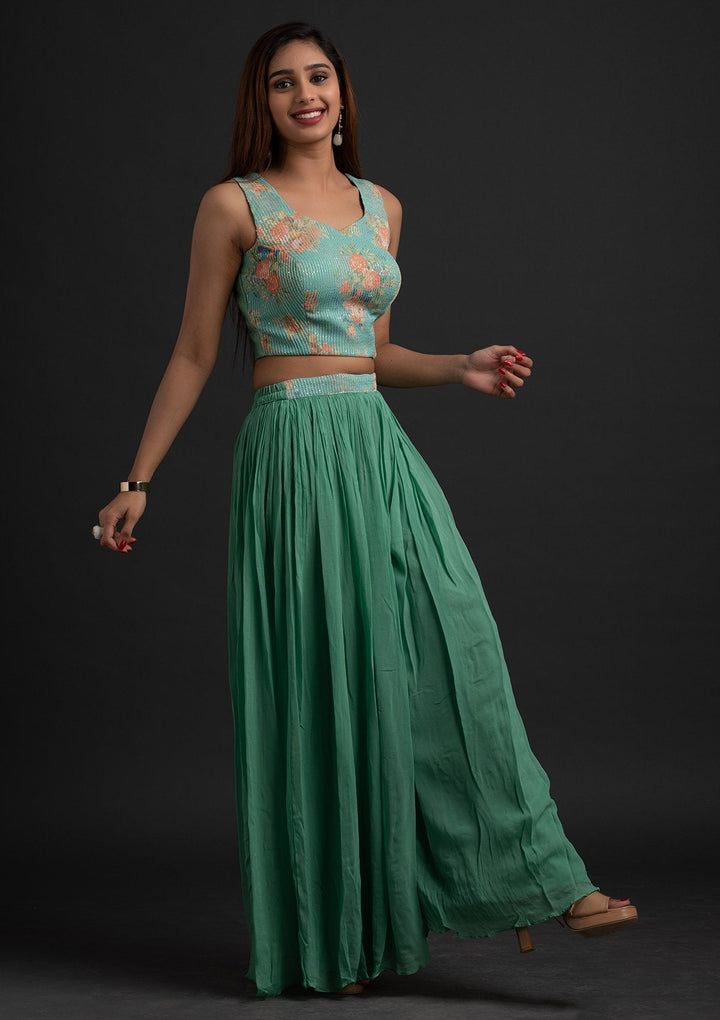 Pista Green Sequins Georgette Designer Salwar Suit - koskii