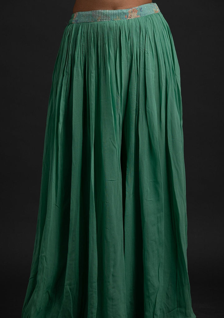 Pista Green Sequins Georgette Designer Salwar Suit - koskii