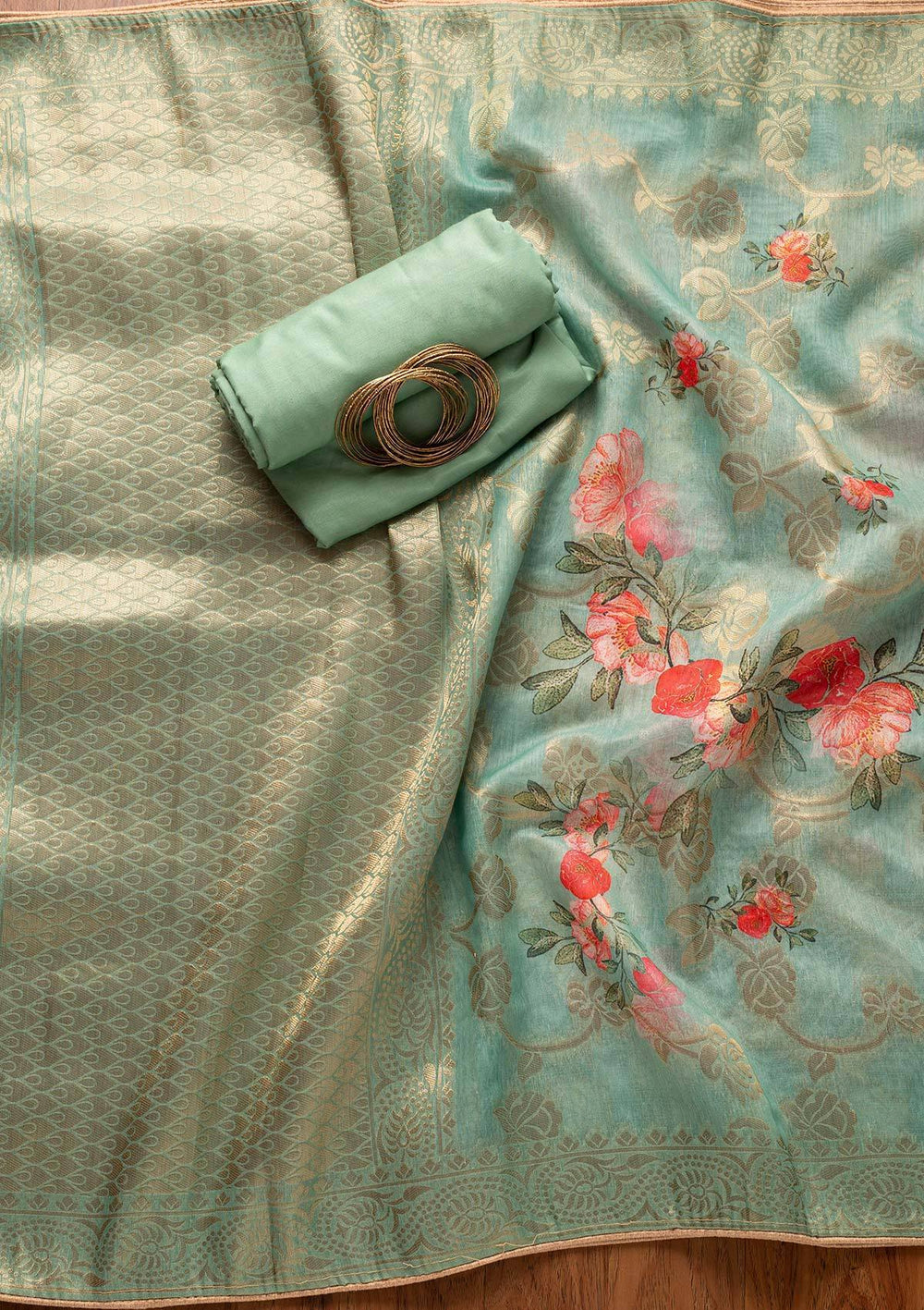 Pista Green Sequins Semi Crepe Designer Unstitched Salwar Suit - koskii