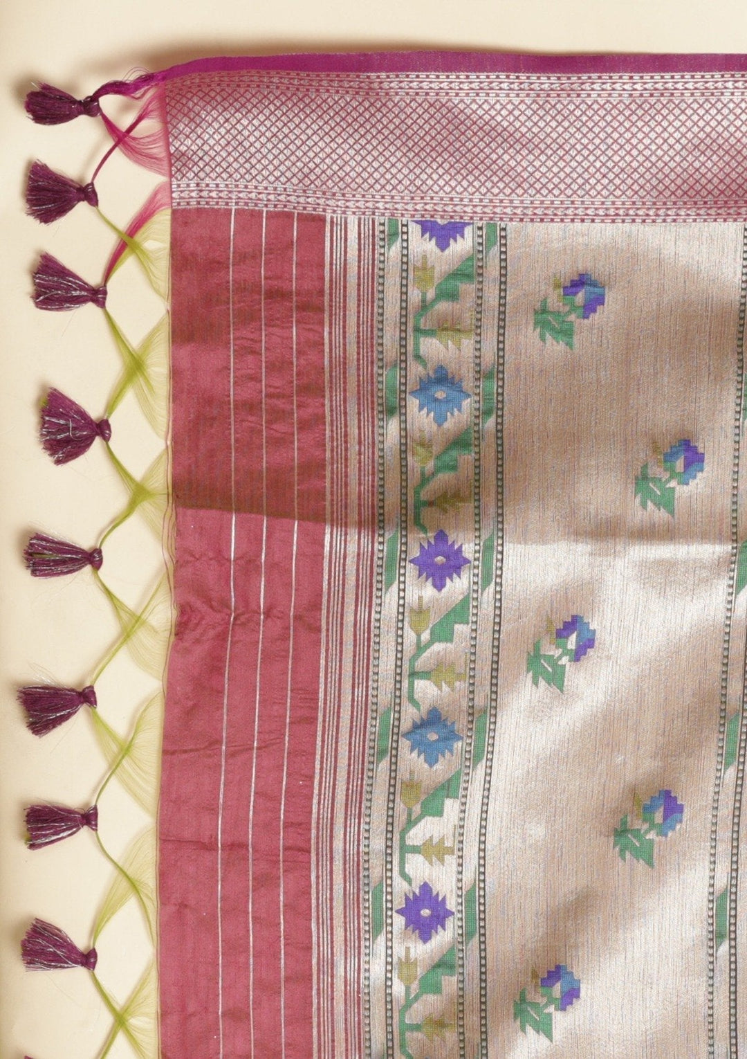 Pista Green Zariwork Art Silk Designer Saree - koskii